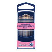 Gold-Eye Embroidery/Crewel Hand Needles, 16 pack, size 3-9 
